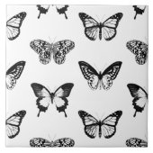 Schets van vlinder, zwart-wit tegeltje (Voorkant)
