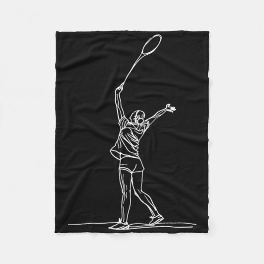 Schets van vrouwelijke badmintonspeler Shuttle Fleece Deken (Voorkant)