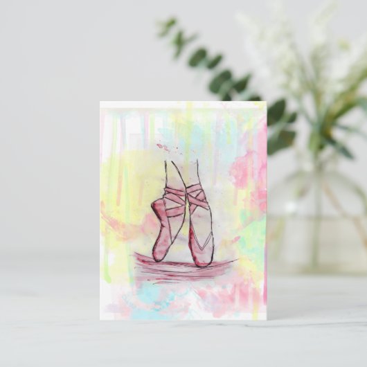 Schets van Waterverf met hand getrokken schoeisel Briefkaart (Staand voorkant)