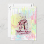 Schets van Waterverf met hand getrokken schoeisel Briefkaart (Voorkant / Achterkant)