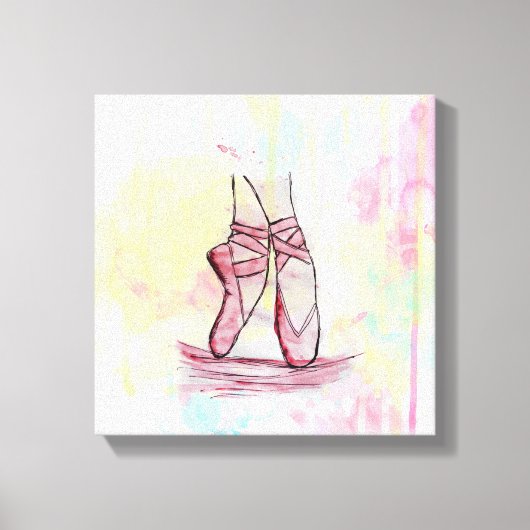 Schets van Waterverf met hand getrokken schoeisel  Canvas Afdruk (Voorkant)