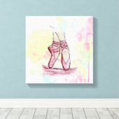 Schets van Waterverf met hand getrokken schoeisel  Canvas Afdruk (Insitu (Houten vloer))