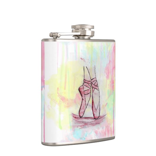 Schets van Waterverf met hand getrokken schoeisel  Heupfles (Rechts)