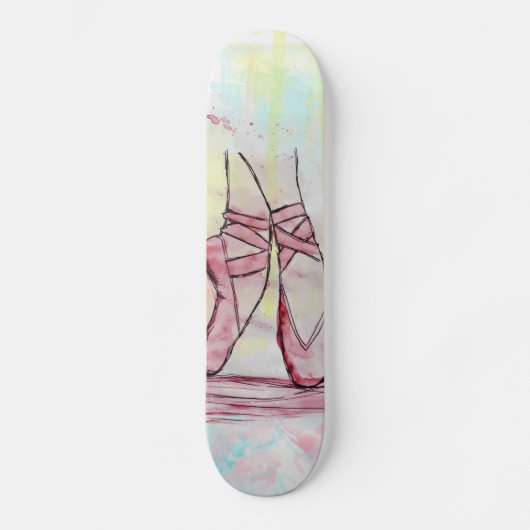 Schets van Waterverf met hand getrokken schoeisel Skateboard (Voorkant)