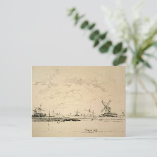 Schets van windmolens briefkaarten (Staand voorkant)