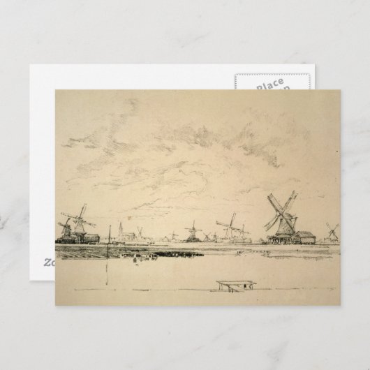 Schets van windmolens briefkaarten (Voorkant / Achterkant)
