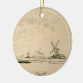  schets van windmolens keramisch ornament (Links)