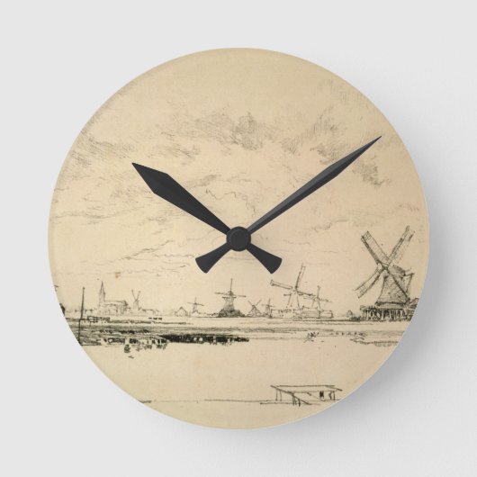 "Schets van Windmolens" klok (Voorkant)