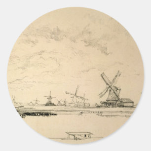 Schets van windmolens stickers