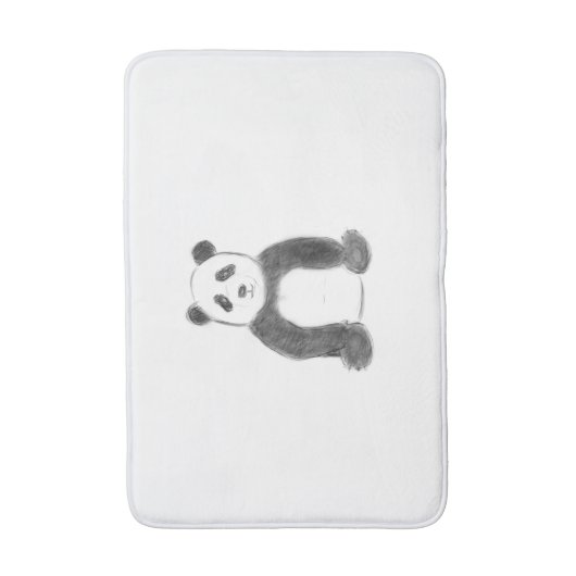 Schets van zwarte en witte panda badmat (Voorkant Verticaal)