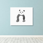 Schets van zwarte en witte panda canvas afdruk (Insitu (Houten vloer))