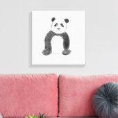 Schets van zwarte en witte panda canvas afdruk (Insitu (Woonkamer))