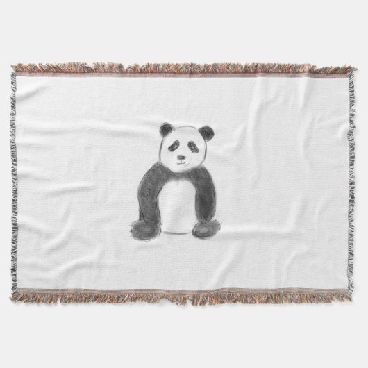 Schets van zwarte en witte panda deken (Voorkant)