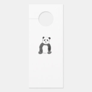 Schets van zwarte en witte panda deurhanger