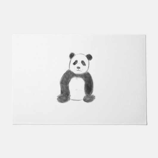 Schets van zwarte en witte panda deurmat (Voorkant)