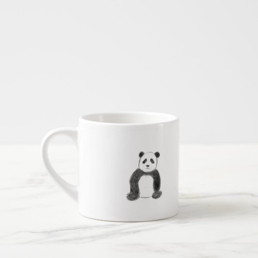 Schets van zwarte en witte panda espresso kop (Links)