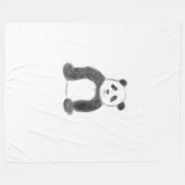 Schets van zwarte en witte panda fleece deken (Voorkant (Horizontaal))
