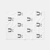 Schets van zwarte en witte panda fleece deken (Voorkant (Horizontaal))