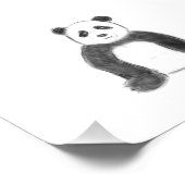 Schets van zwarte en witte panda foto afdruk (Hoek)