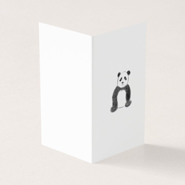 Schets van zwarte en witte panda kaart (Buitenkant)