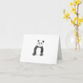 Schets van zwarte en witte panda kaart (Gele Bloem)