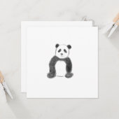 Schets van zwarte en witte panda kaart (Voorkant / Achterkant in situ)