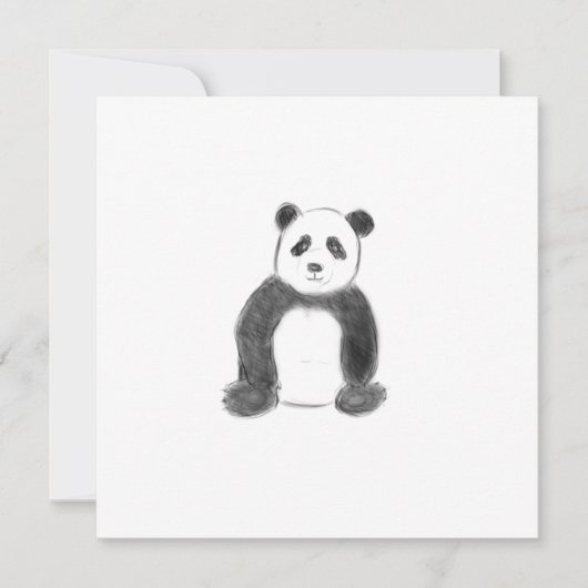 Schets van zwarte en witte panda kaart (Voorkant)