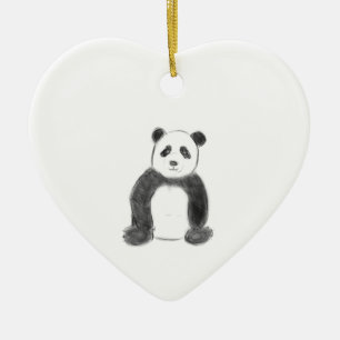 Schets van zwarte en witte panda keramisch ornament