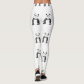 Schets van zwarte en witte panda leggings (Achterkant)