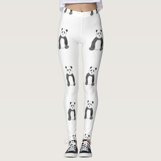 Schets van zwarte en witte panda leggings (Voorkant)