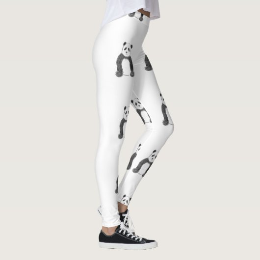 Schets van zwarte en witte panda leggings (Rechts)