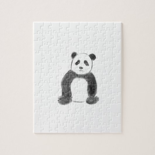 Schets van zwarte en witte panda legpuzzel (Verticaal)