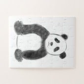 Schets van zwarte en witte panda legpuzzel (Horizontaal)