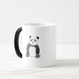 Schets van zwarte en witte panda magische mok