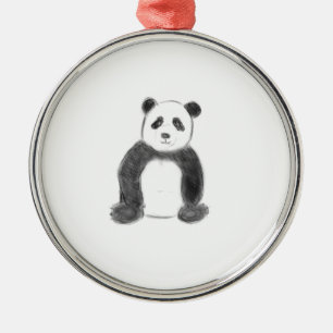 Schets van zwarte en witte panda metalen ornament