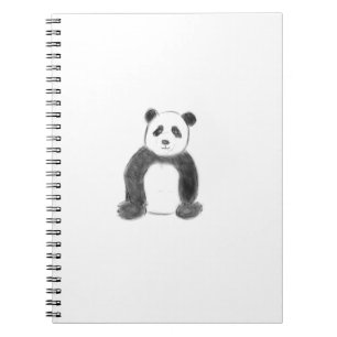 Schets van zwarte en witte panda notitieboek