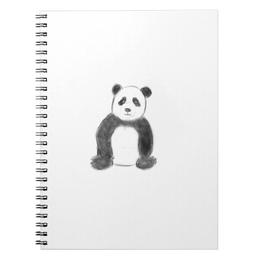 Schets van zwarte en witte panda notitieboek (Voorkant)