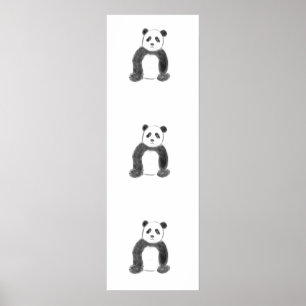 Schets van zwarte en witte panda poster