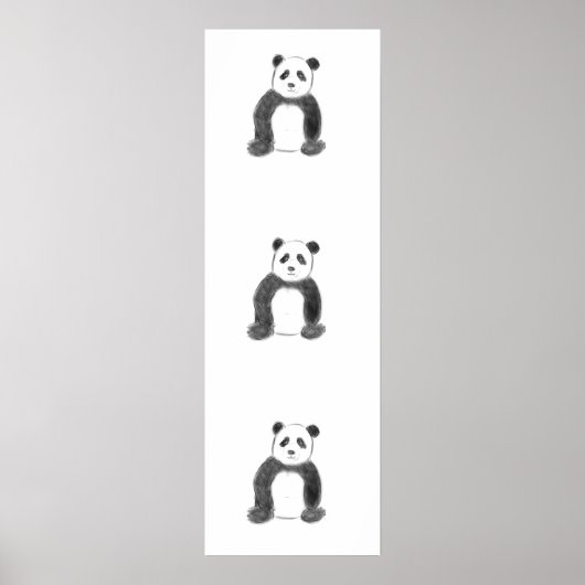 Schets van zwarte en witte panda poster (Voorkant)