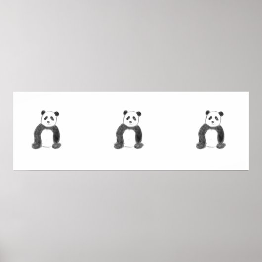 Schets van zwarte en witte panda poster (Voorkant)
