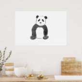 Schets van zwarte en witte panda poster (Keuken)