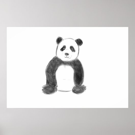 Schets van zwarte en witte panda poster (Voorkant)