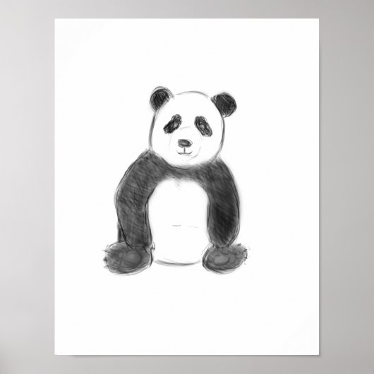 Schets van zwarte en witte panda poster (Voorkant)