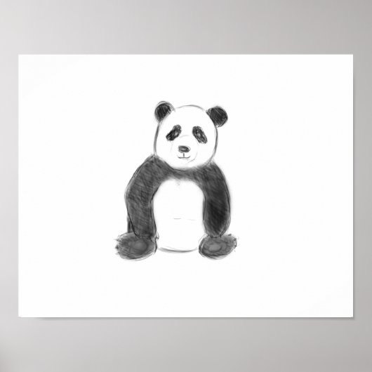 Schets van zwarte en witte panda poster (Voorkant)
