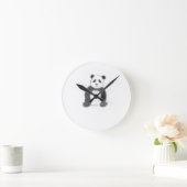 Schets van zwarte en witte panda ronde klok (Huis)