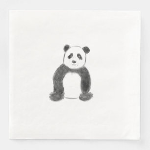 Schets van zwarte en witte panda servet