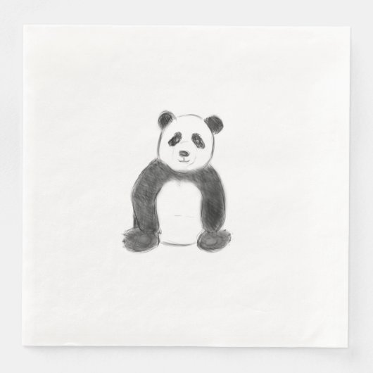 Schets van zwarte en witte panda servet (Voorkant)