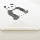 Schets van zwarte en witte panda sherpa deken (3/4)