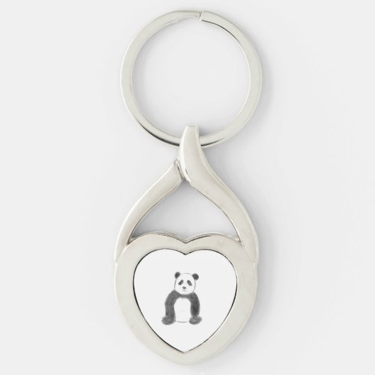 Schets van zwarte en witte panda sleutelhanger (Voorkant)