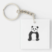 Schets van zwarte en witte panda sleutelhanger (voorkant)
